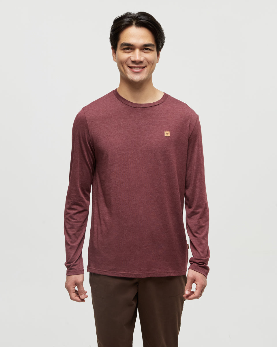 Tentree Men's TreeBlend Baker Longsleeve - Deep Burgundy Heather