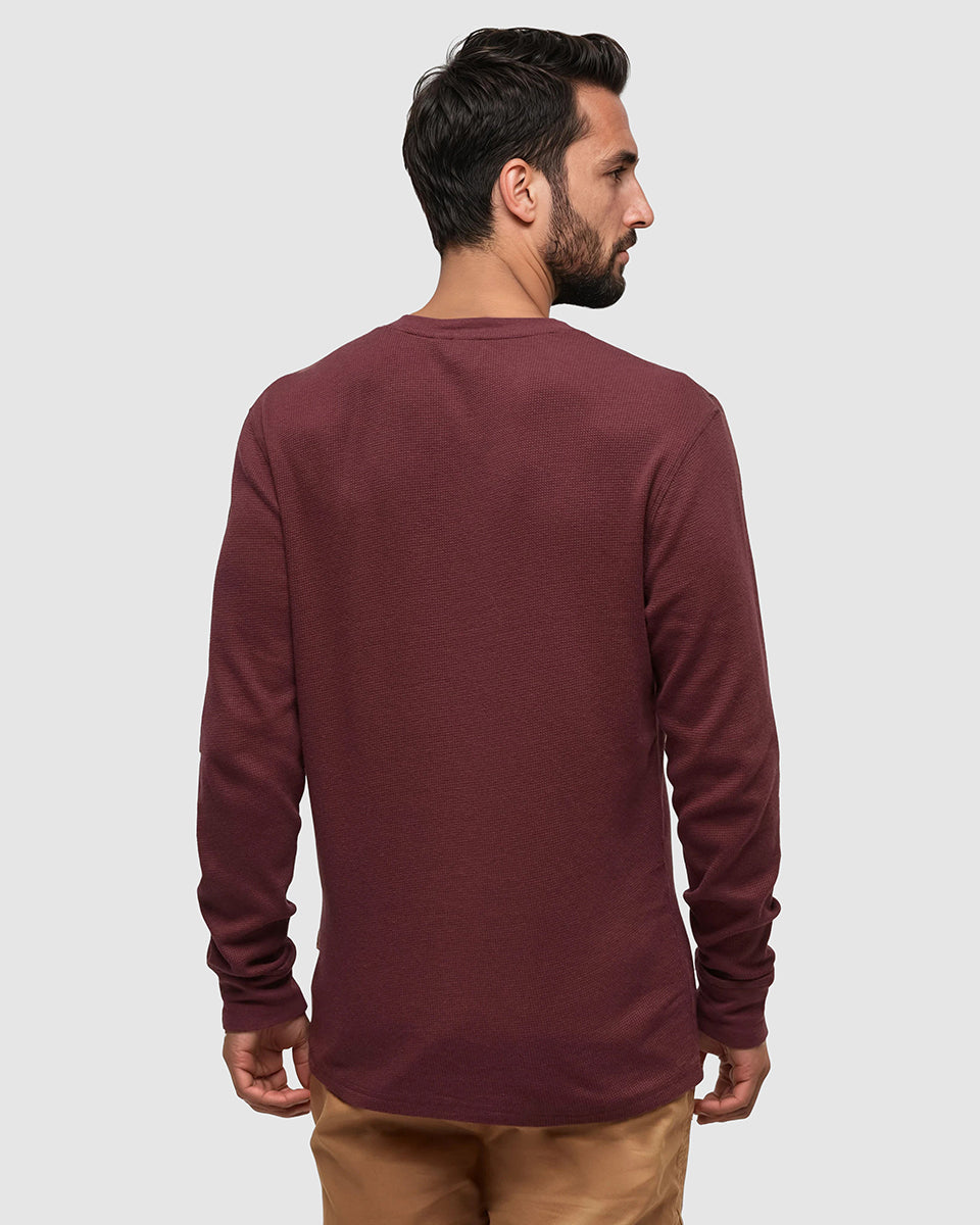 Tentree Men's Freemont Henley - Deep Burgundy