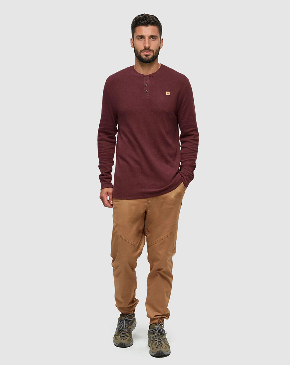 Tentree Men's Freemont Henley - Deep Burgundy