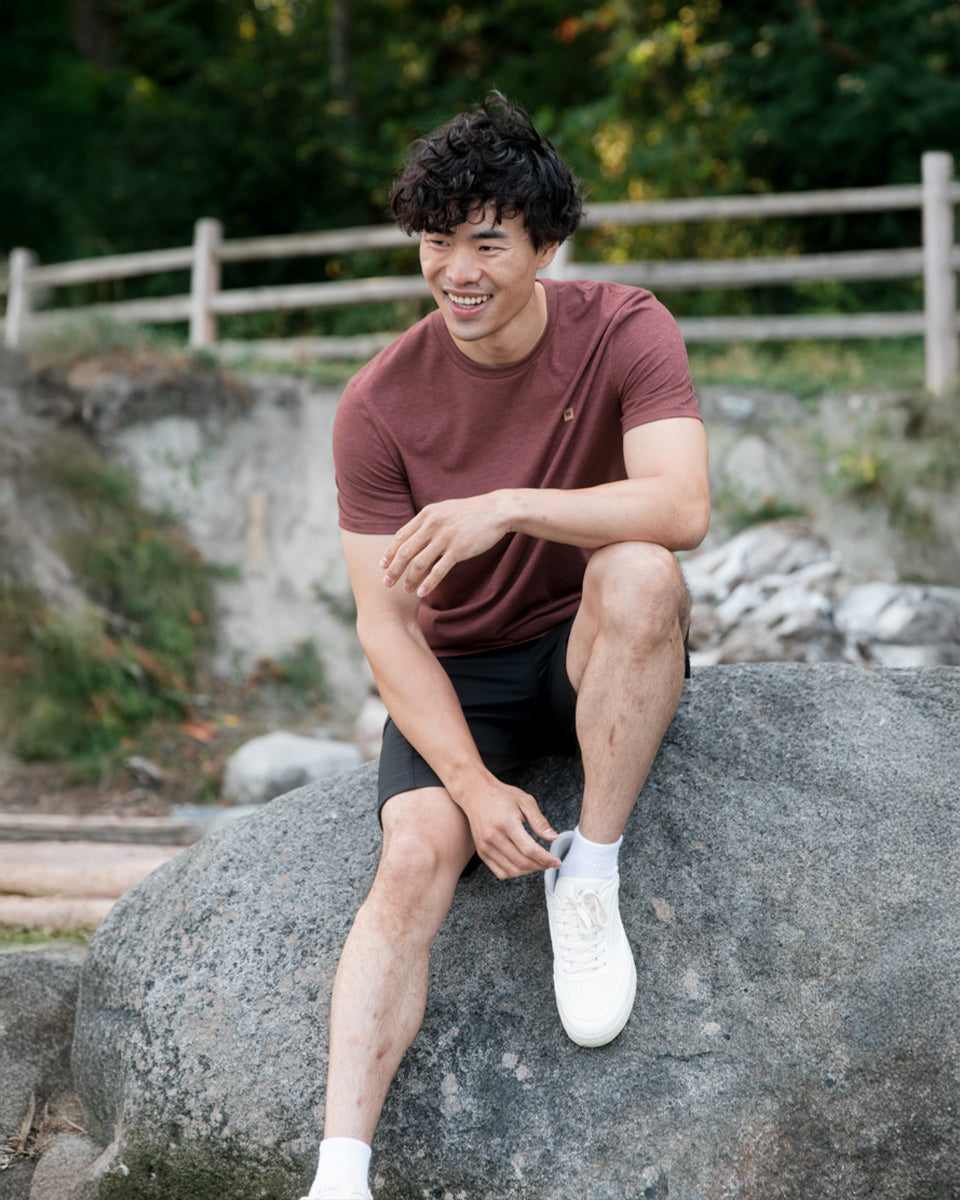 Tentree Men's TreeBlend Baker T-Shirt - Deep Burgundy Heather