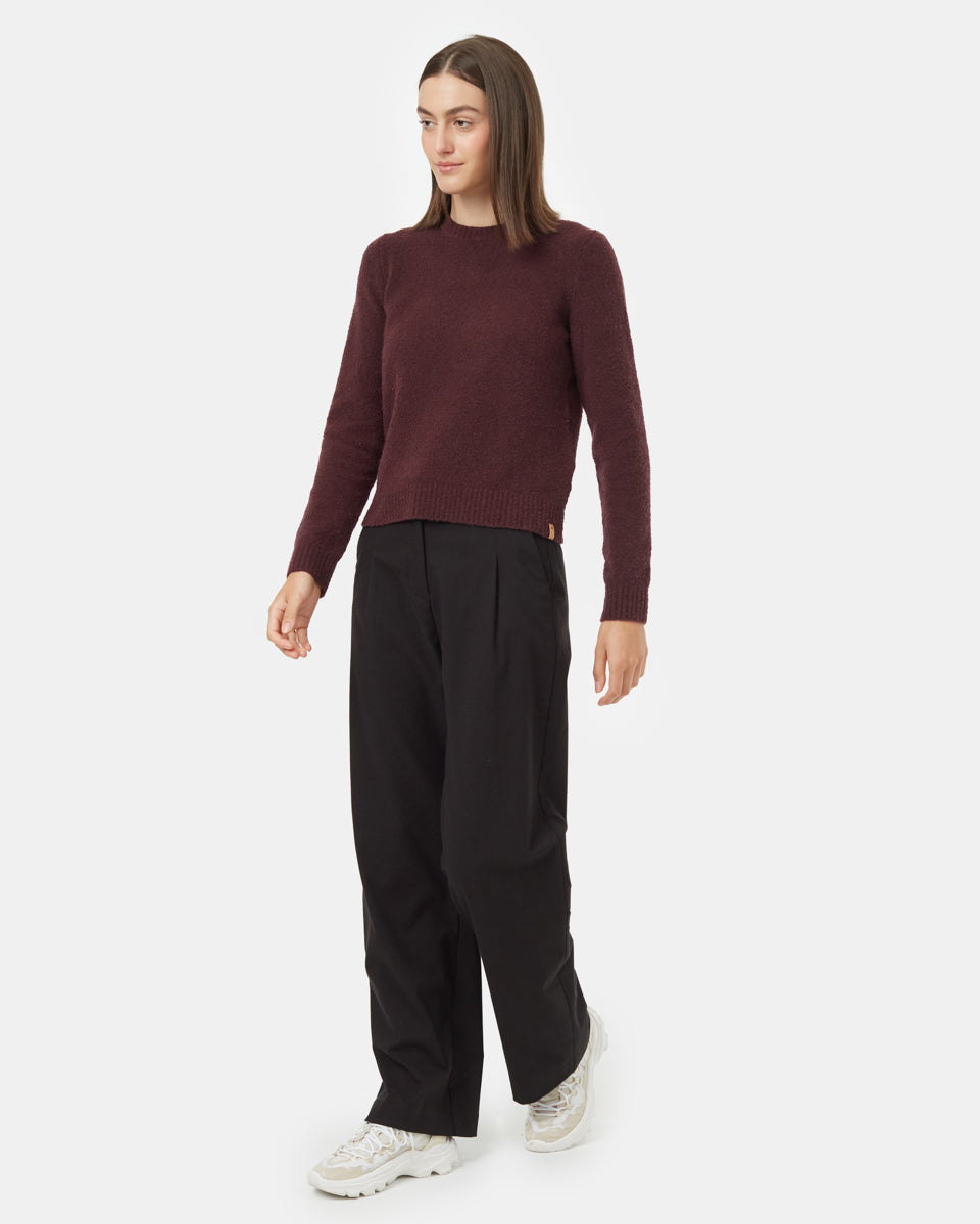 Tentree Women's Highline Fuzzy Crew Sweater - Mulberry