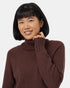 Tentree Women's Highline Wool Turtleneck Sweater - Deep Mahogany Heather