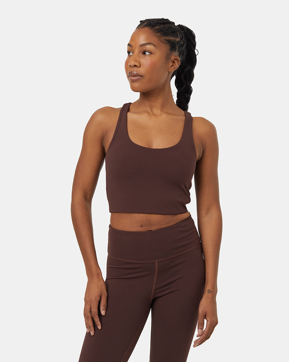 Tentree Women's InMotion Longline Active Bra - Deep Mahogany