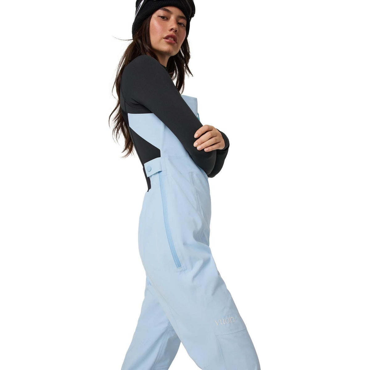 Vuori Taika Shell Bib Pants - Women's - Crystal Blue - detail