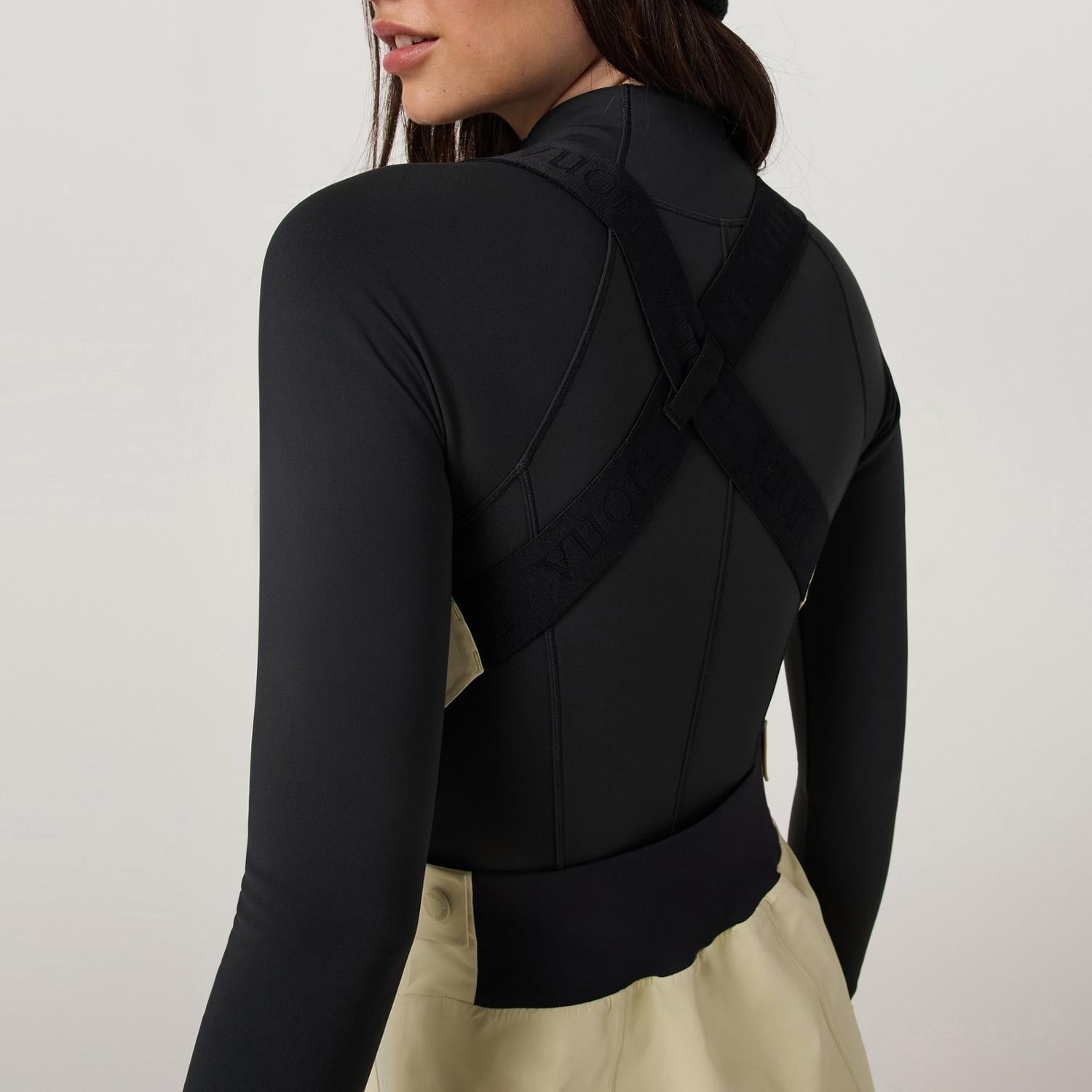 Vuori Taika Shell Bib Pants - Women's - Lemon Chiffon - detail