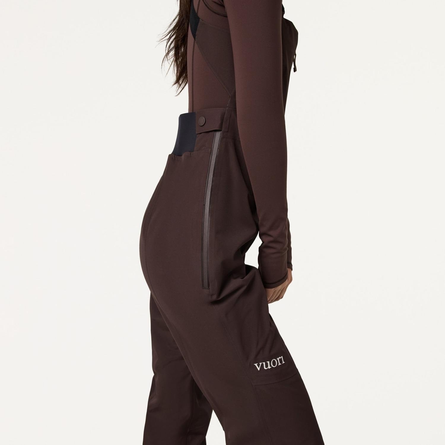 Vuori Taika Shell Bib Pants - Women's - French Roast - detail