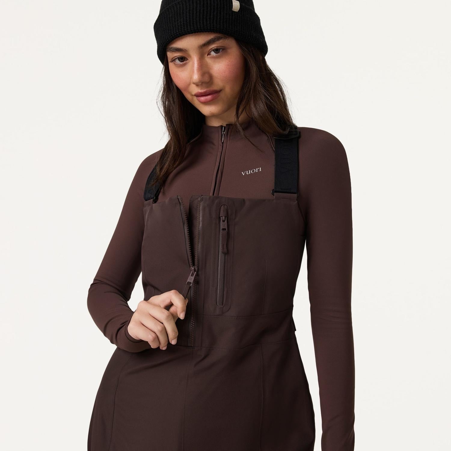 Vuori Taika Shell Bib Pants - Women's - French Roast - detail