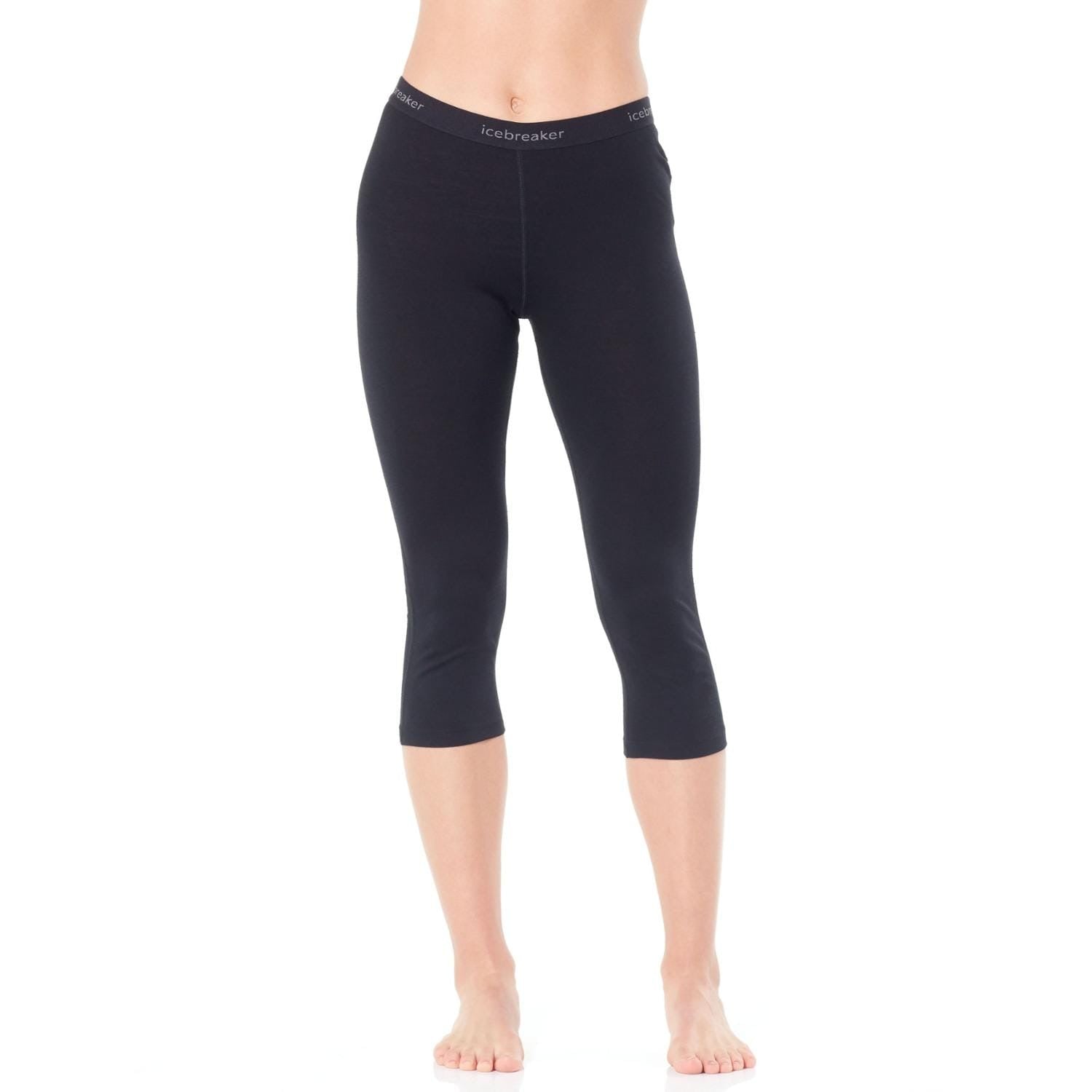 Icebreaker Merino 200 Oasis 3/4 Base Layer Leggings - Women's - Black