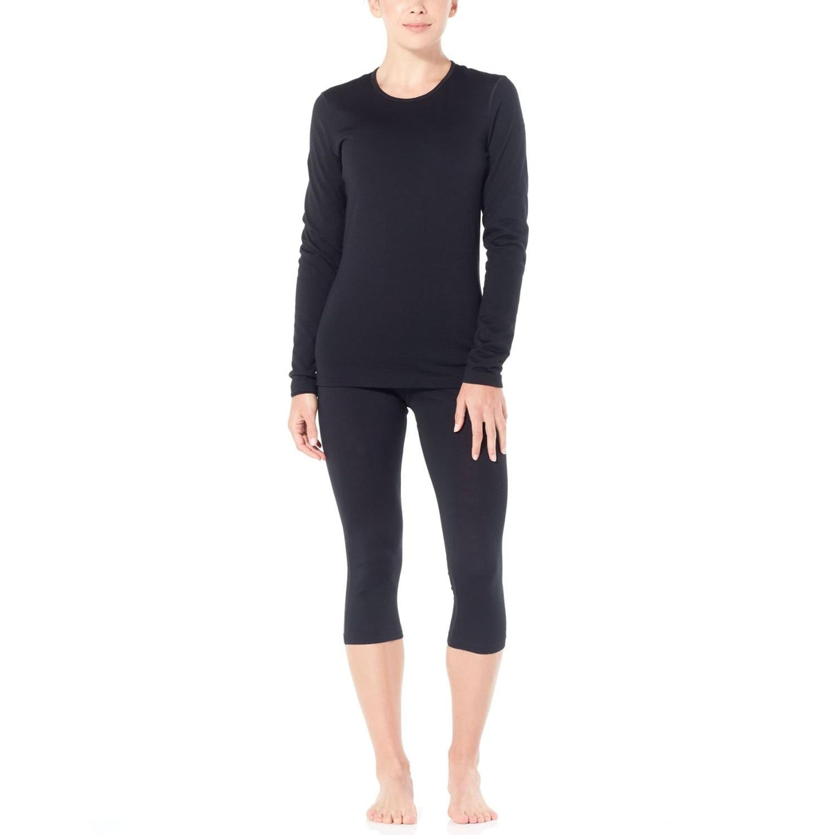 Icebreaker Merino 200 Oasis 3/4 Base Layer Leggings - Women's - Black