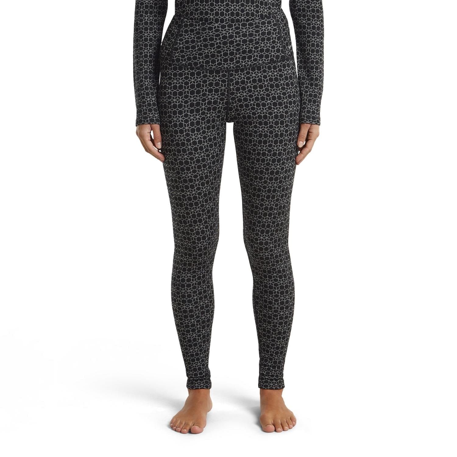 Icebreaker Merino 260 Vertex High-Rise Alpine Geo Base Layer Leggings - Women's - Black/Snow/J