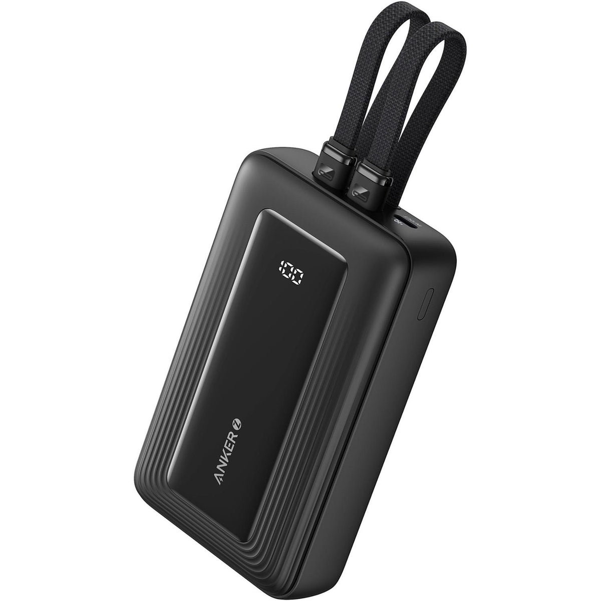 Anker Zolo Power Bank (20K, 45W, Built-In Dual USB-C Cables) - Black