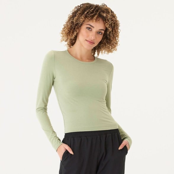 Threads 4 Thought Alice Luxe Jersey Long-Sleeve Fitted T-Shirt - Women's - Heather Willow