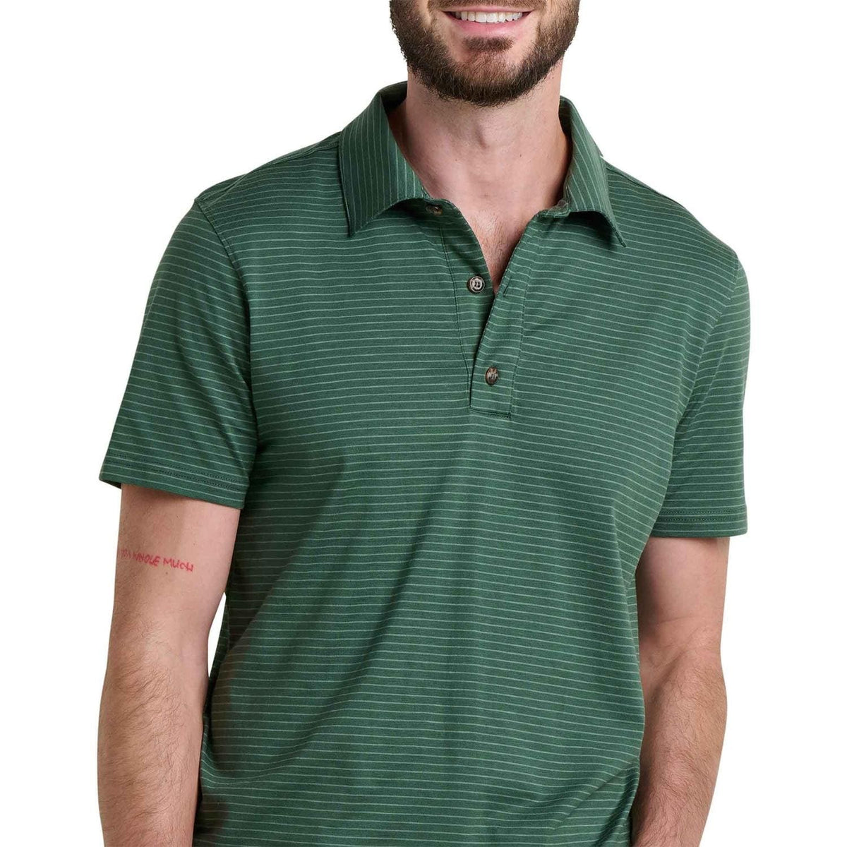 Toad&Co Tempo Polo Shirt - Men's - Cilantro Pattern - detail