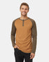Tentree Men's TreeBlend Baker Henley Longsleeve - Camel Heather Tundra Heather