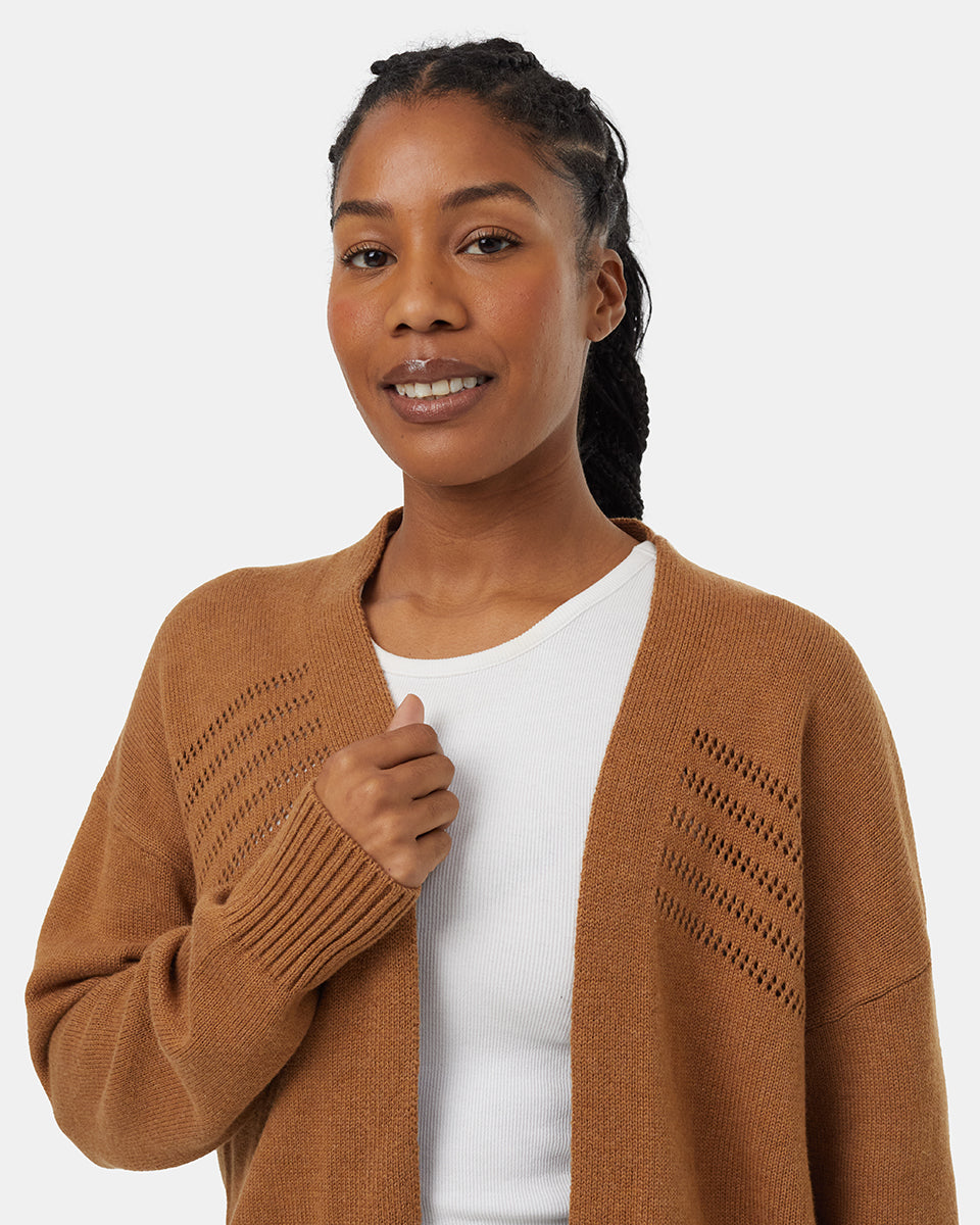 Tentree Women's Prairies Cardigan - Camel Heather