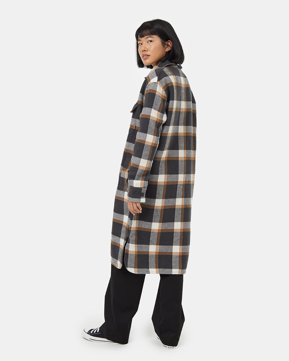 Tentree Women's Livingston Jacket - Camel Modern Plaid