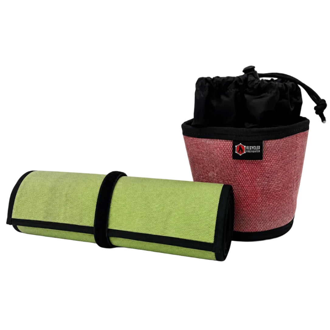 Recycled Firefighter Range Kit - Fire Hose Rifle Mat + Ammo Bag — product view 1