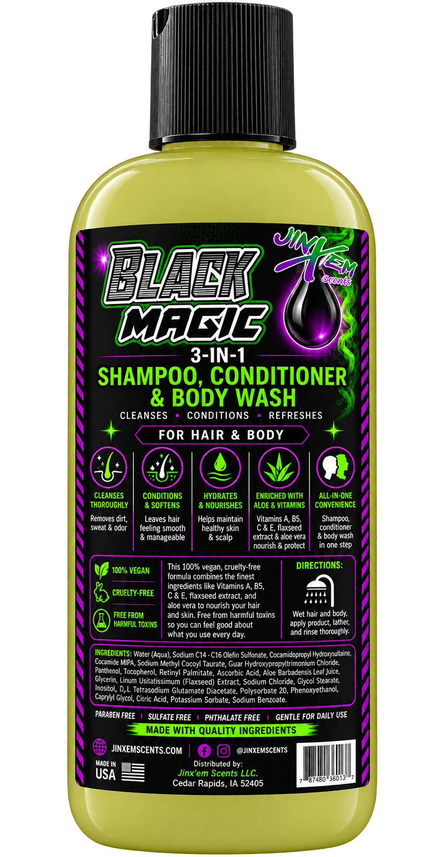 Jinx’em Black Magic Unscented 3-in-1 Hair & Body Wash – view 1