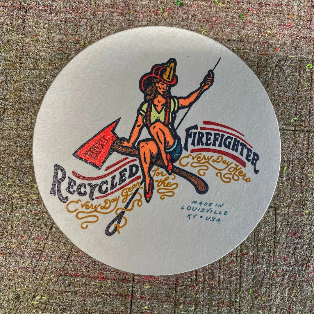 Recycled Firefighter Coaster — product view 4