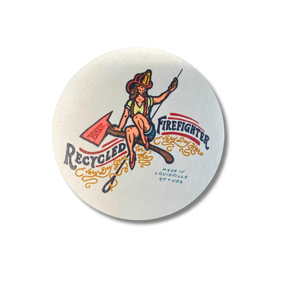 Recycled Firefighter Coaster — product view 3