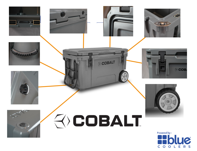 Blue Coolers Cobalt 55 Quart Roto-Molded Super Cooler