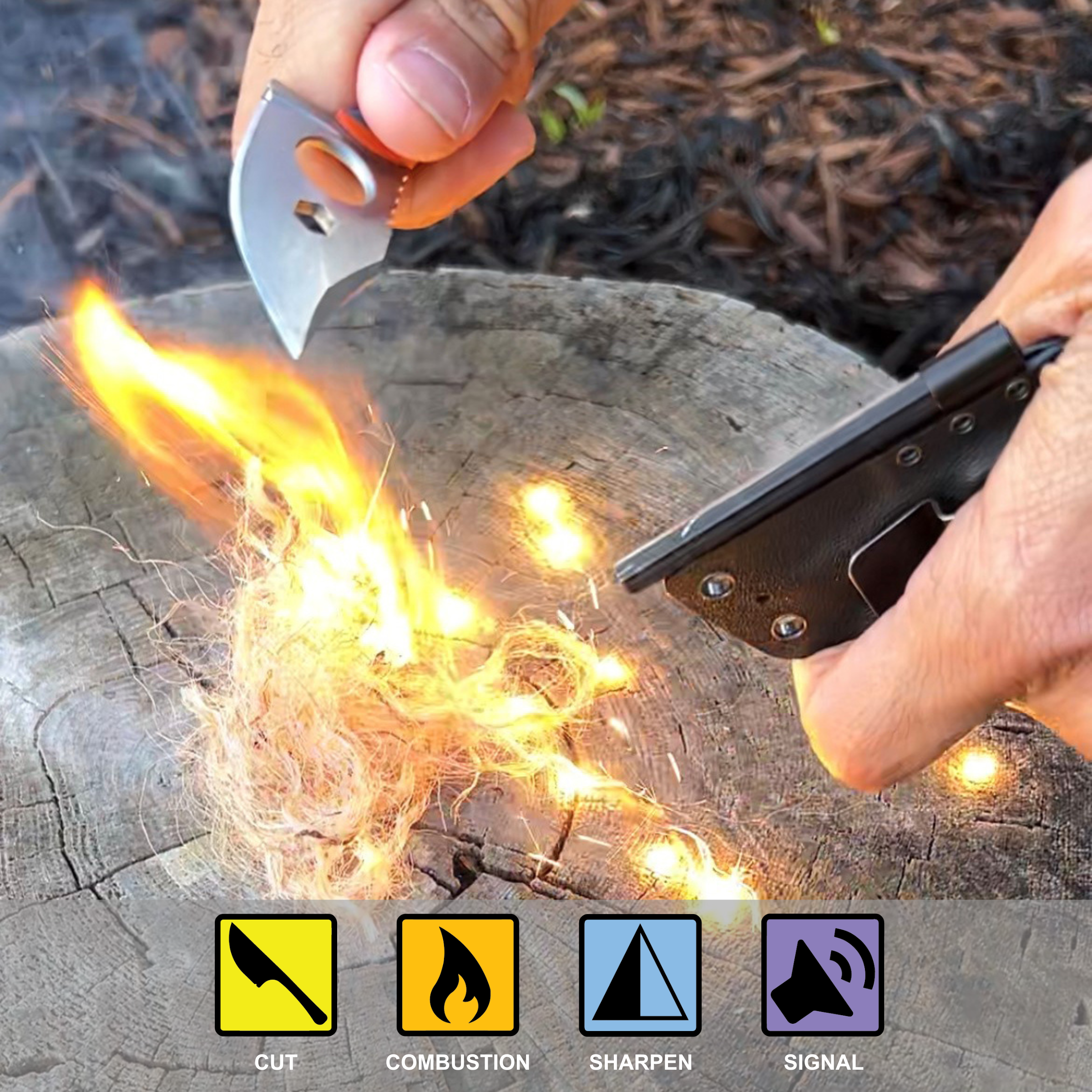 Outdoor Element Contour Feather Adventure Survival Knife