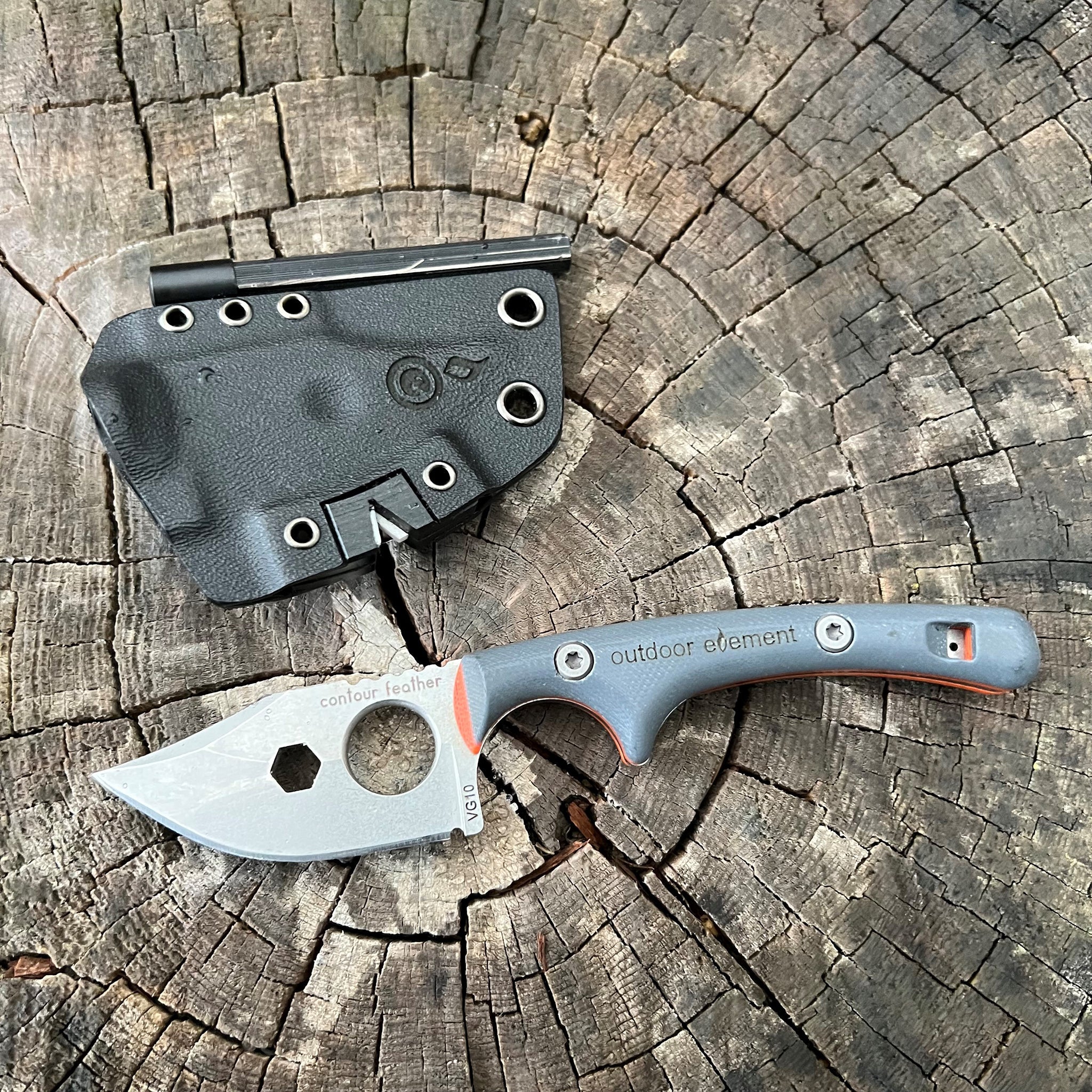 Outdoor Element Contour Feather Adventure Survival Knife