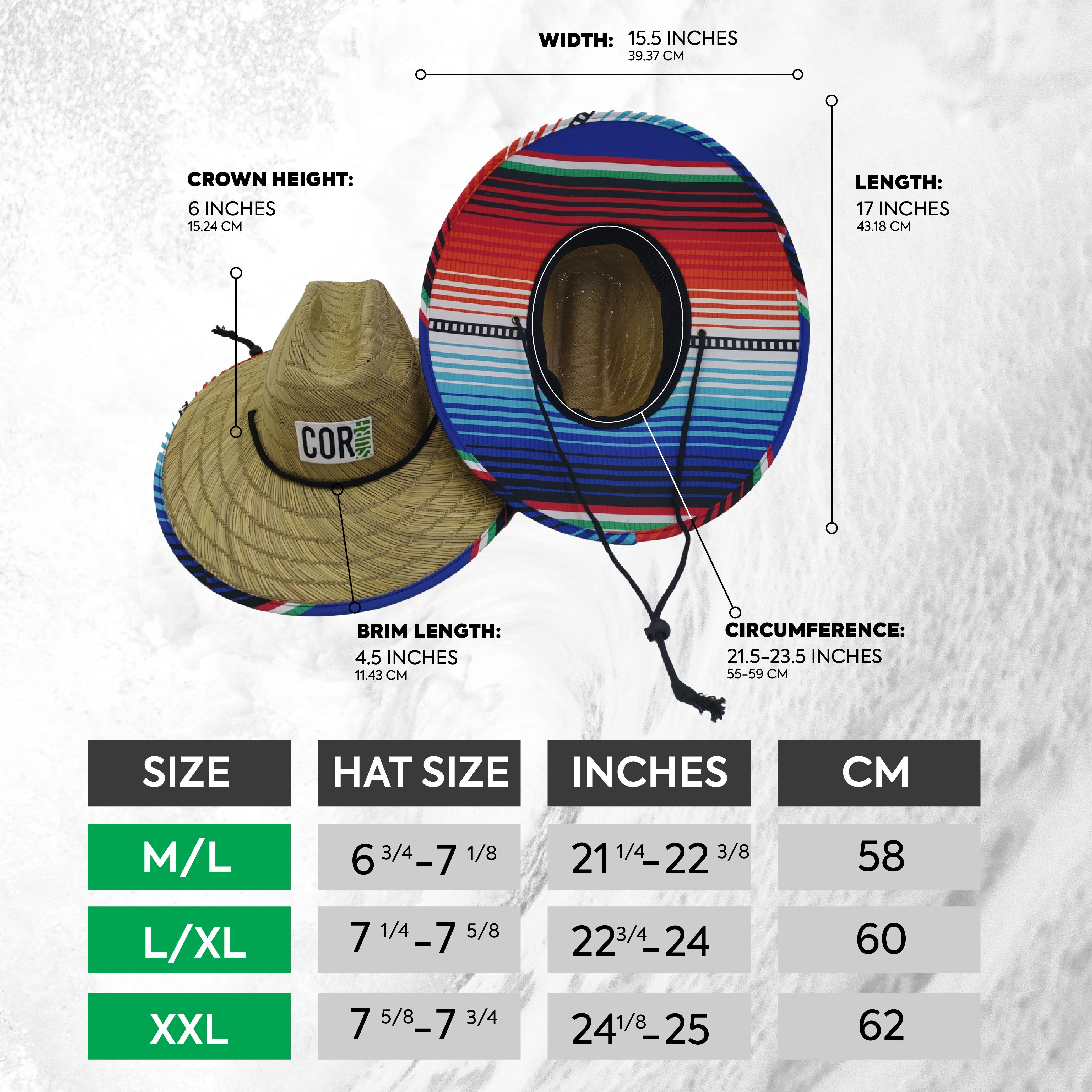 COR Surf Straw Lifeguard Beach Hats for Adults - Kauai — view 3
