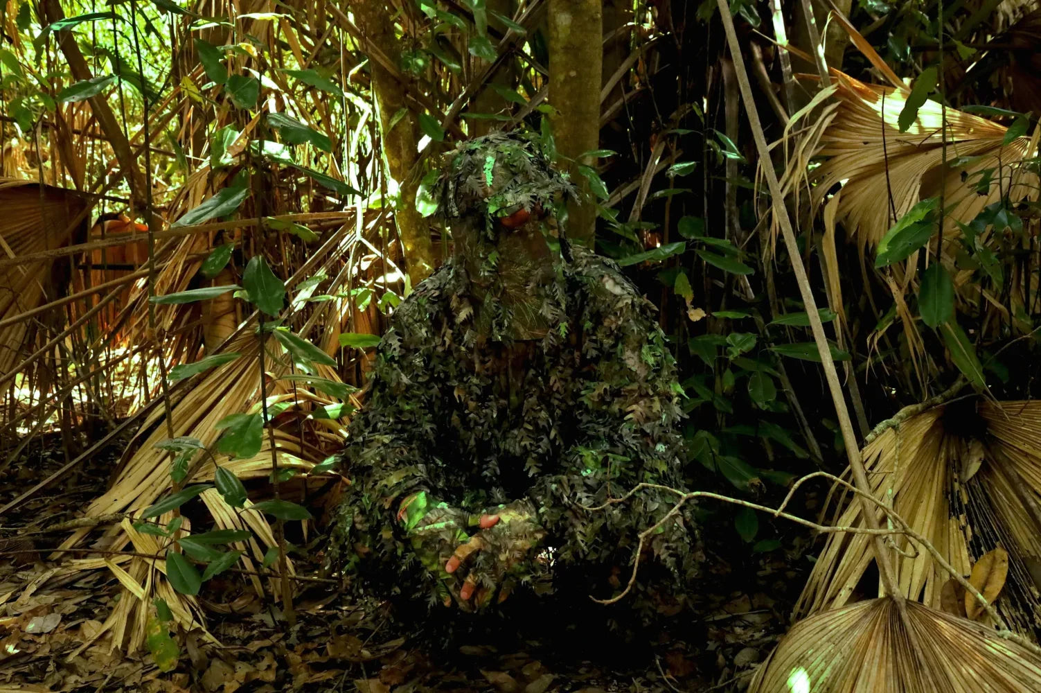 QuikCamo 3D Leafy Ball Cap with Front Face Mask – product view 7