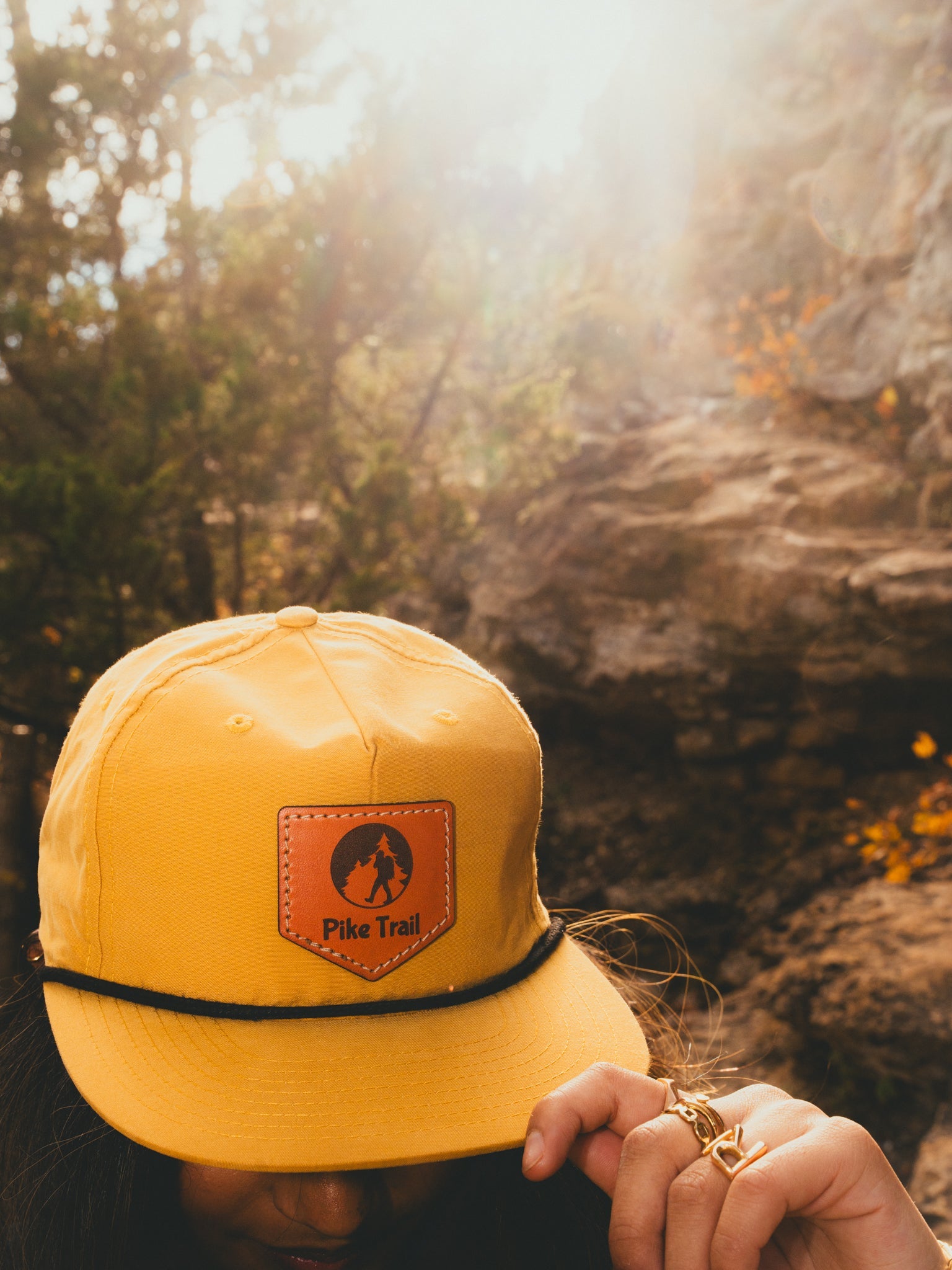 Pike Trail Rawhide Leather Patch Hats by Pike Trail