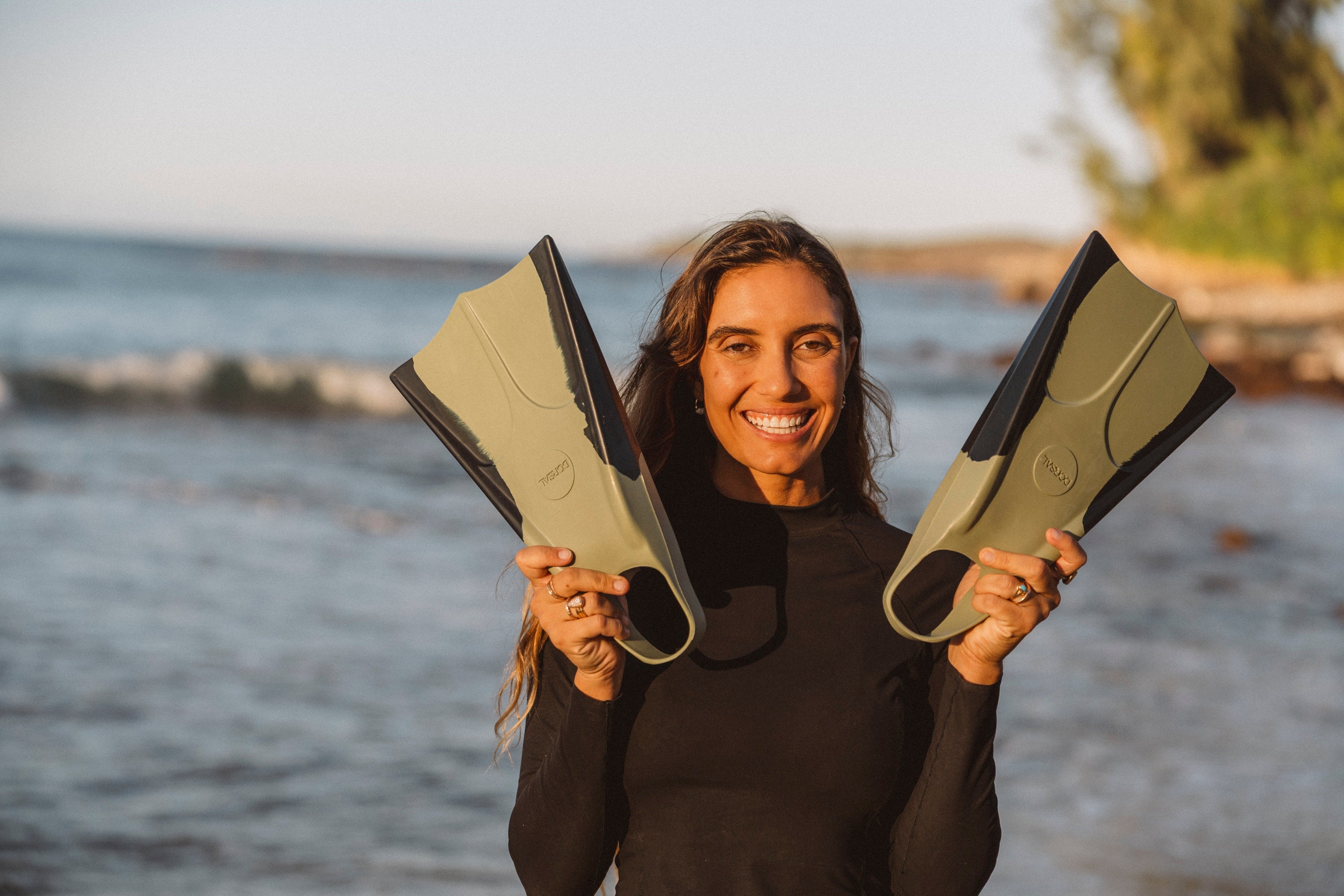 DORSAL Bodyboard Bodysurfing Floating Swim Fins (Flippers) — Black/Green - view 3