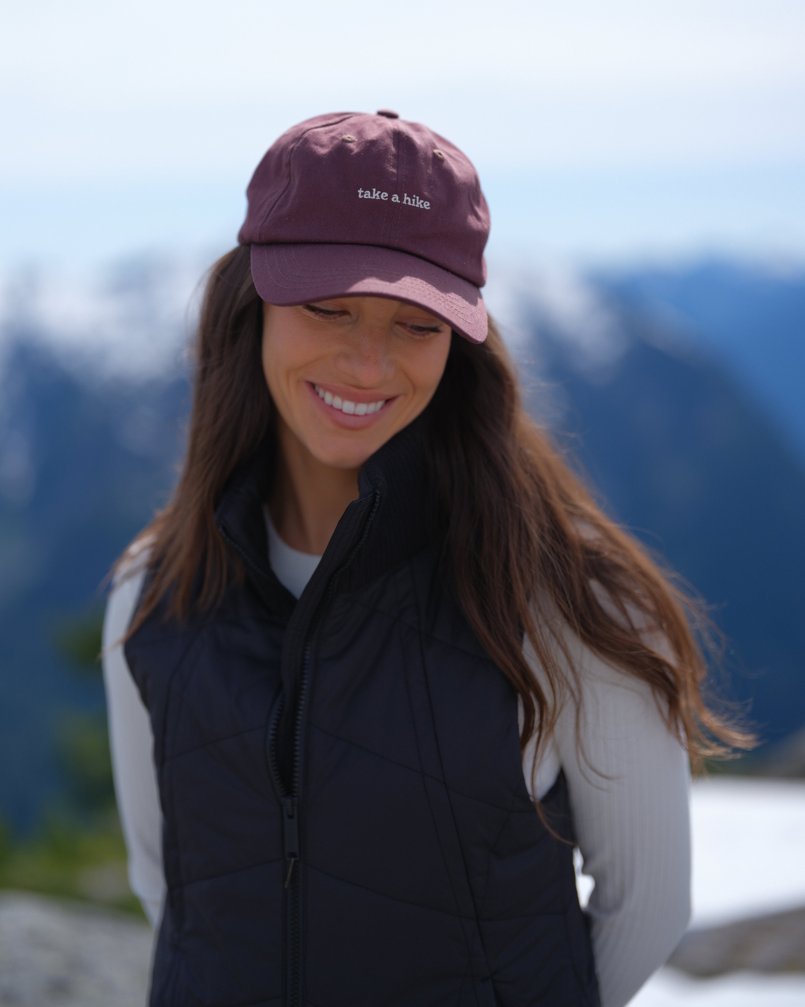 Tentree Slogan Peak Hat - Deep Mahogany Take A Hike
