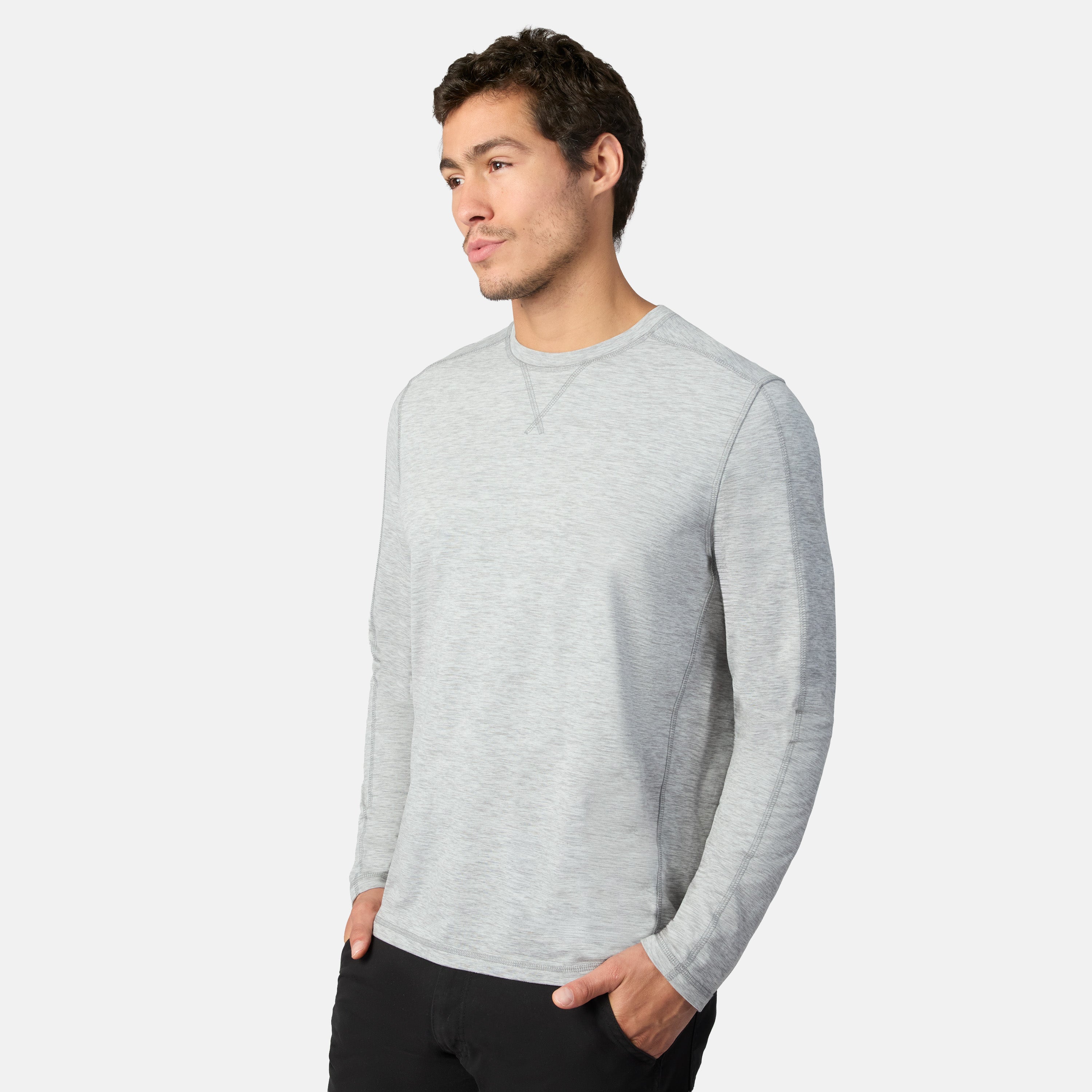 Free Country Men's FreeCycle® Sueded Spacedye Long Sleeve Crew Neck