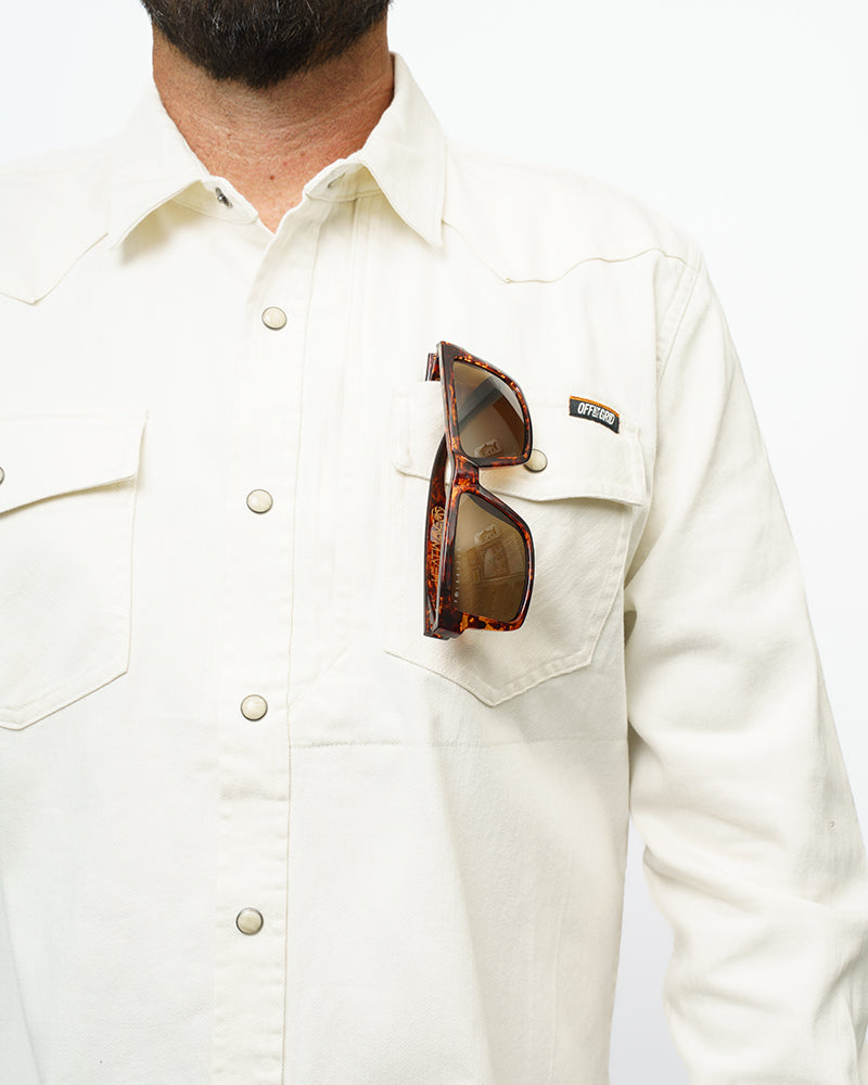 Off The Grid Surplus Earl Denim Shirt - Natural