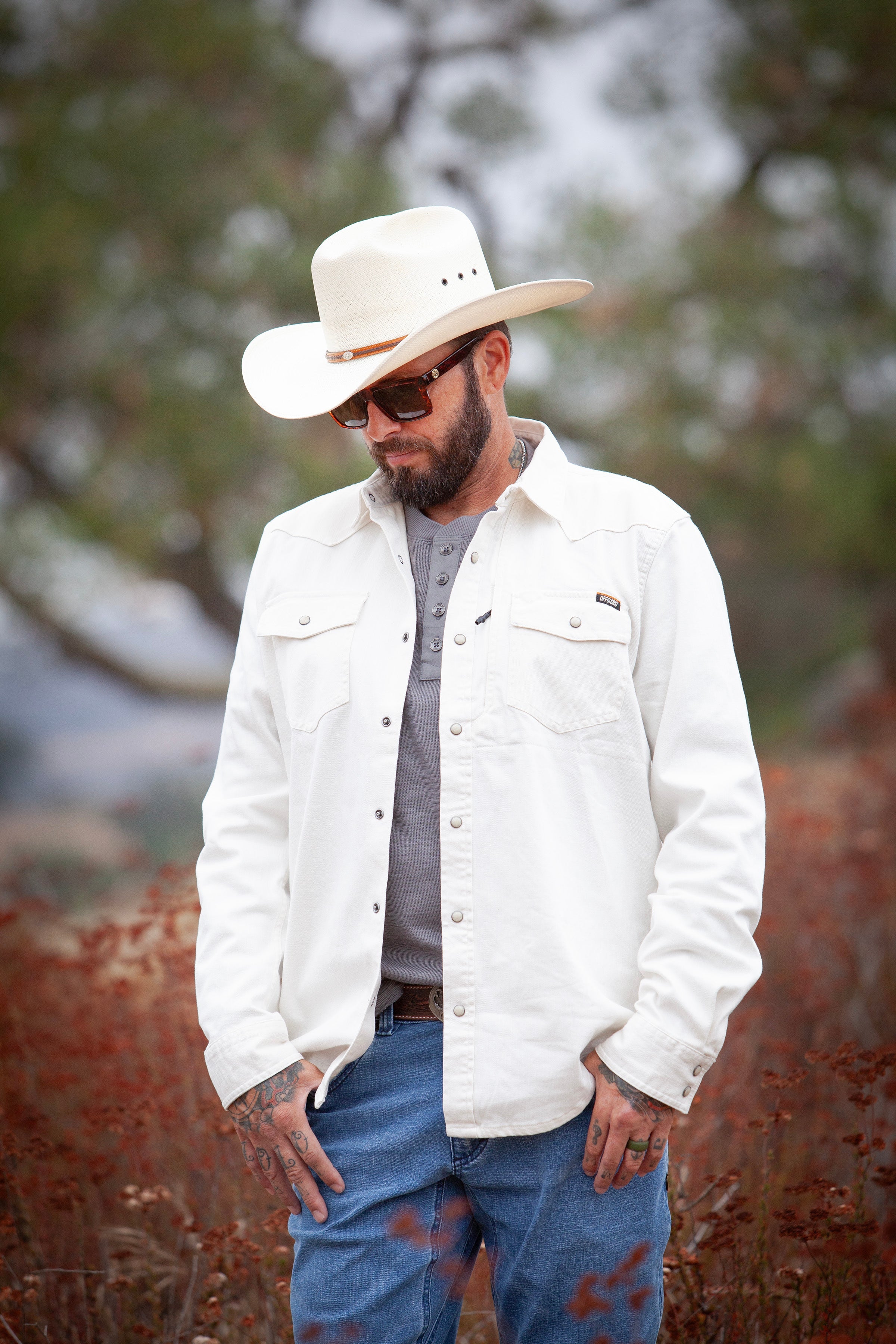 Off The Grid Surplus Earl Denim Shirt - Natural