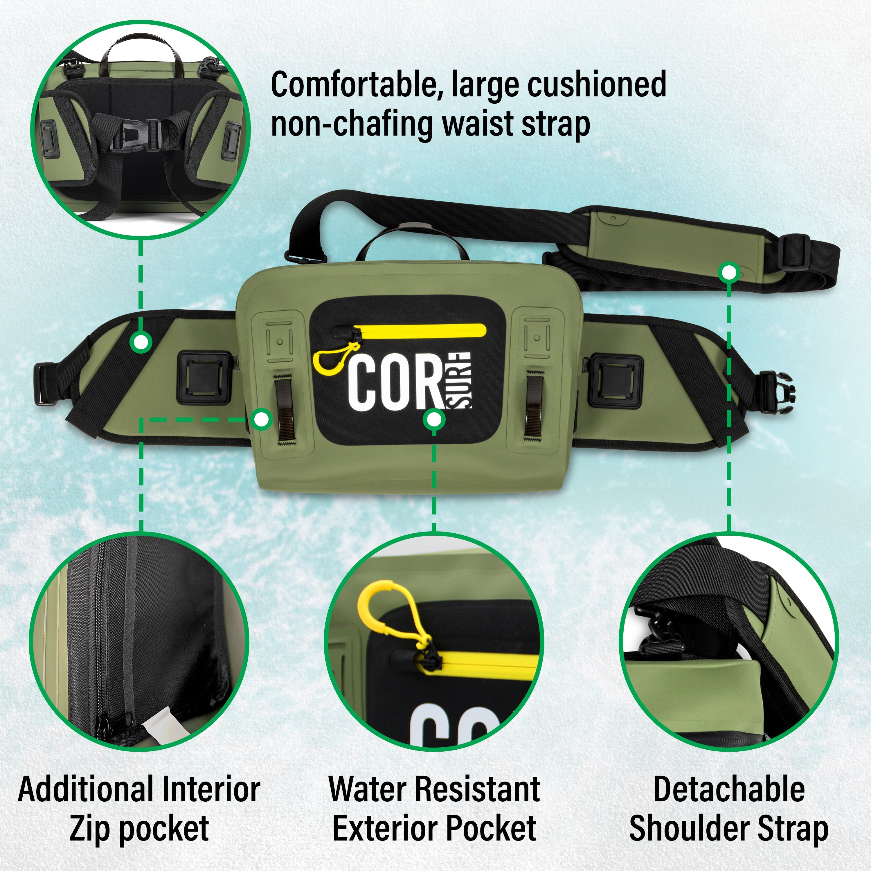 COR Surf Molokai Waterproof Lumbar Pack - 8L (Free IPX8 Cell Phone Case) — view 4