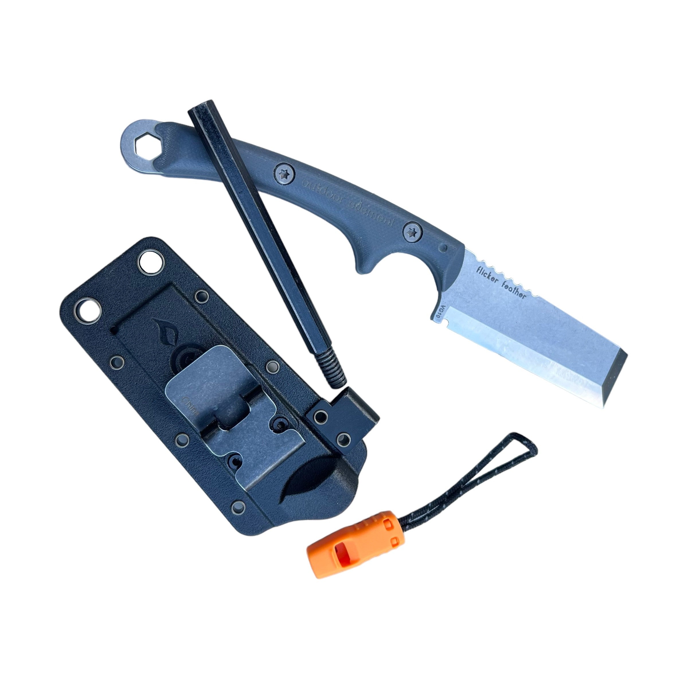 Outdoor Element Flicker Feather Survival EDC Chisel Blade