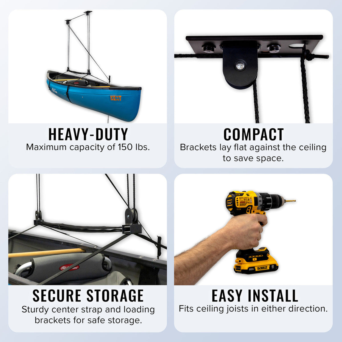 Cargo Box Ceiling Hoist | Holds up to 150 lbs | 14' Lift - product view 4