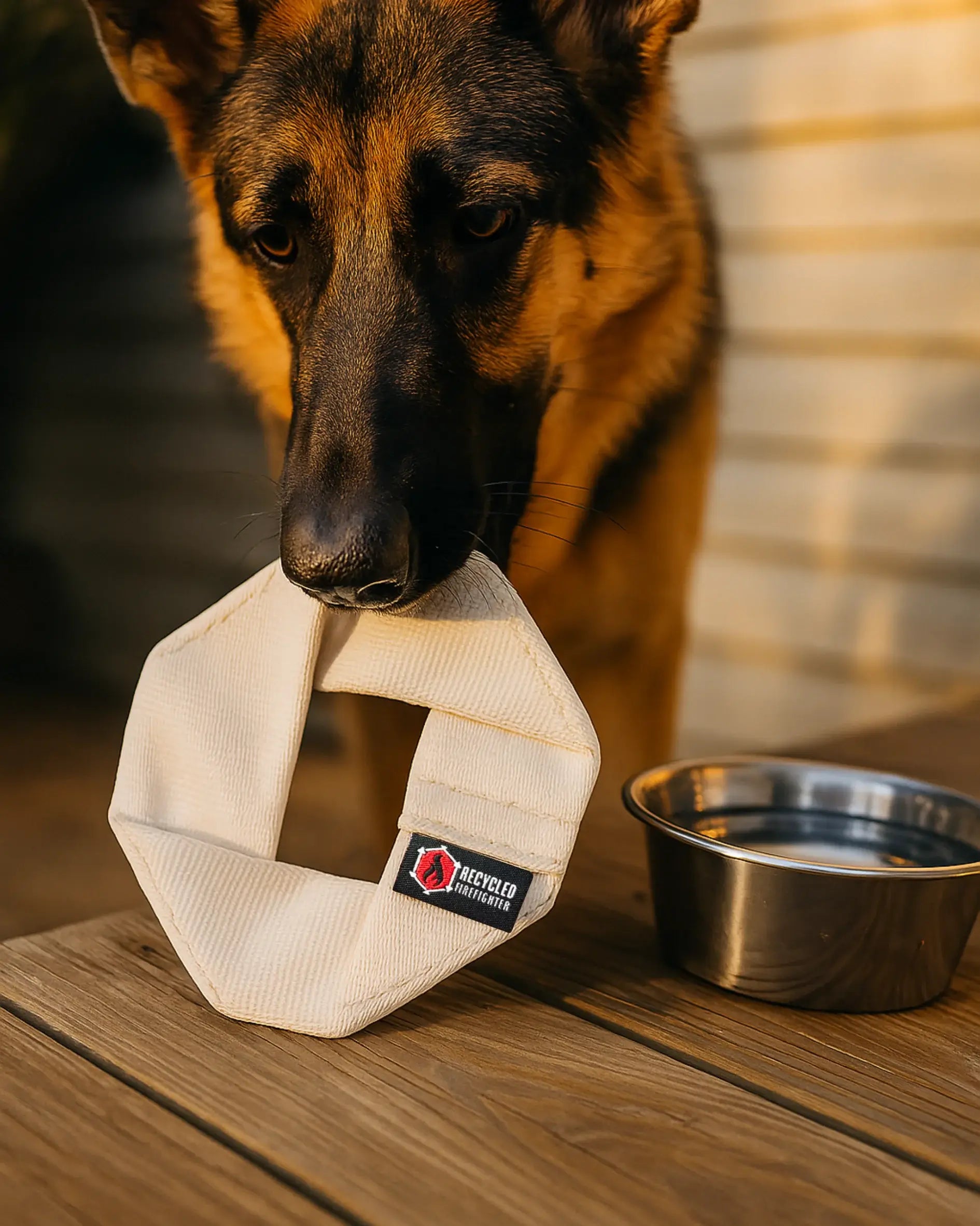 Recycled Firefighter Fire Hose Dog Frisbee JR. — product view 5