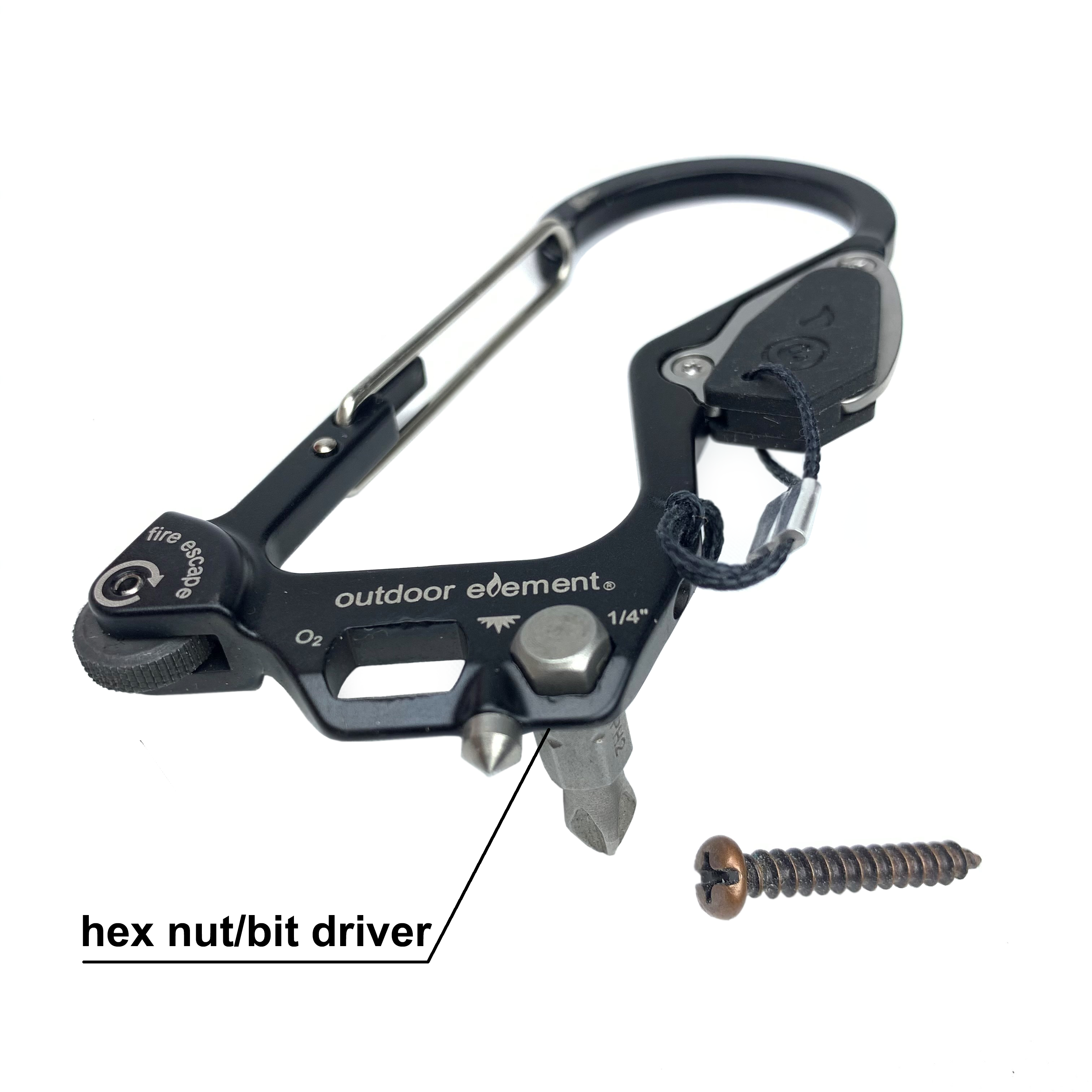 Outdoor Element Fire Escape: Fire-Starting Multitool Carabiner