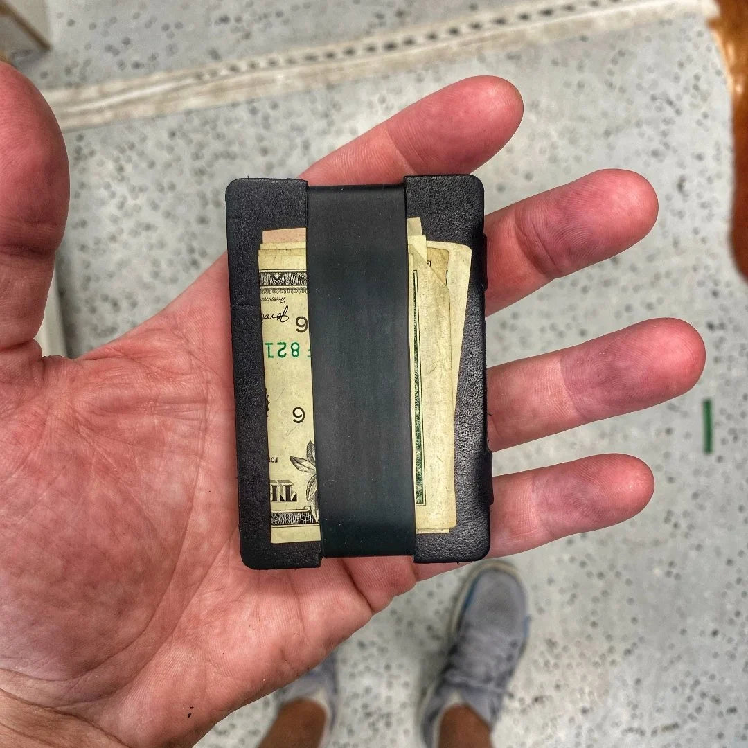 Recycled Firefighter Full Grain Leather Card Wallet — product view 12