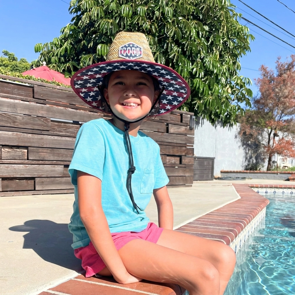 COR Surf Kids Straw Hat for Boys and Girls - Patriotic — view 3