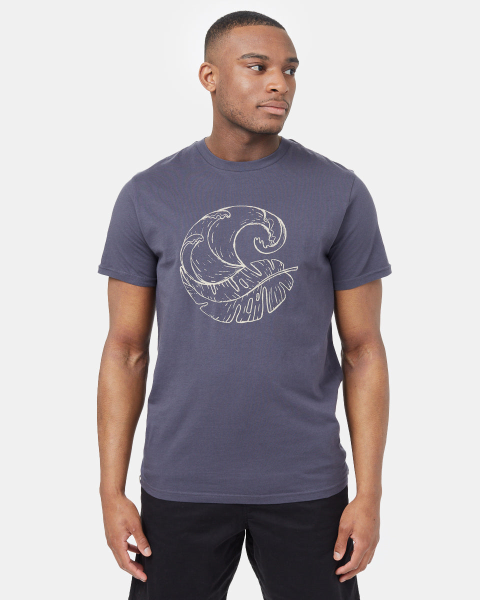Tentree Palm Wave T-Shirt - Periscope Grey
