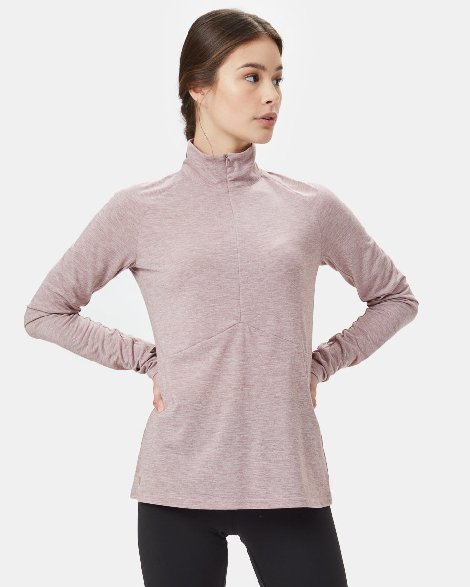 Tentree InMotion 1/4 Zip - Twilight Mauve Heather
