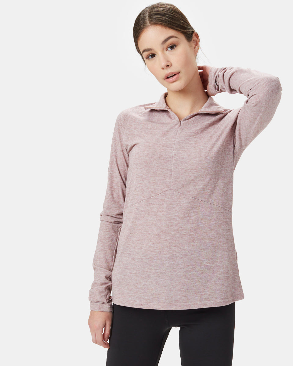 Tentree InMotion 1/4 Zip - Twilight Mauve Heather