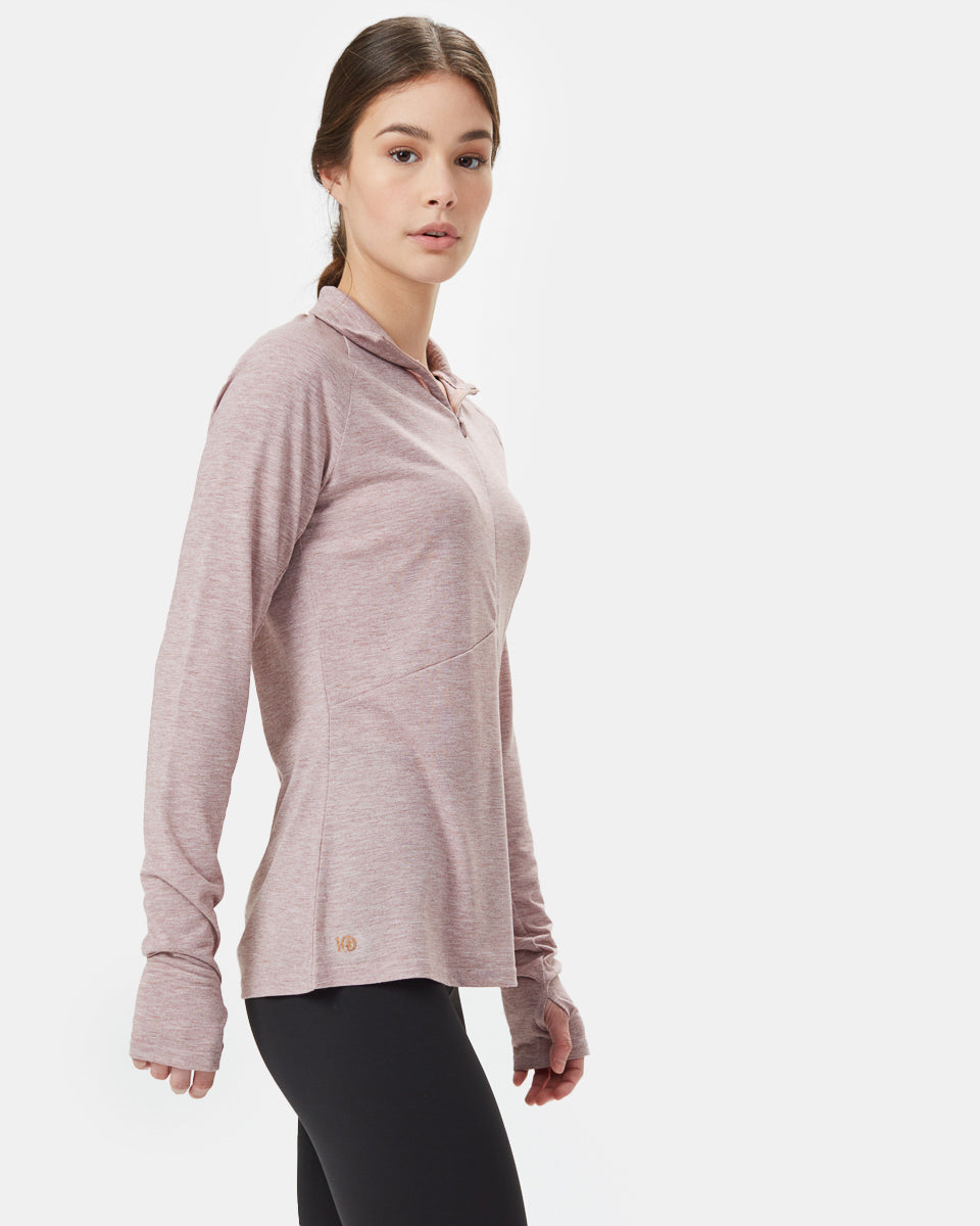 Tentree InMotion 1/4 Zip - Twilight Mauve Heather