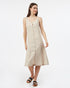 Tentree Button Front Linen Dress - Silver Cloud Grey