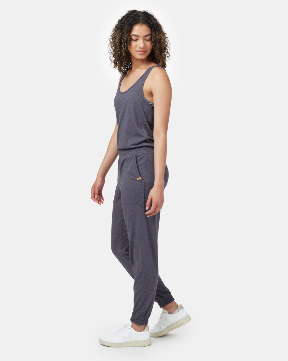 Tentree Knit Tank Jumpsuit - Periscope Grey