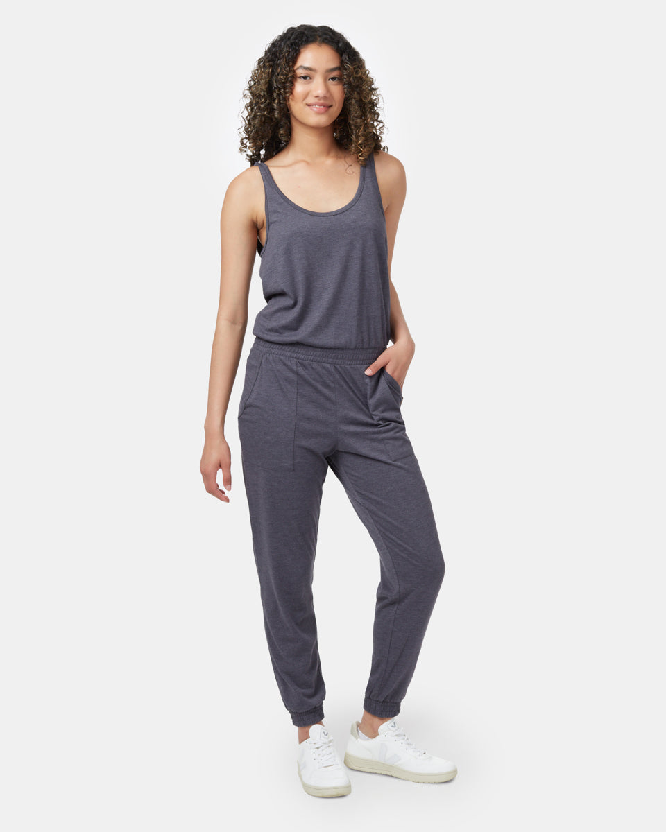 Tentree Knit Tank Jumpsuit - Periscope Grey