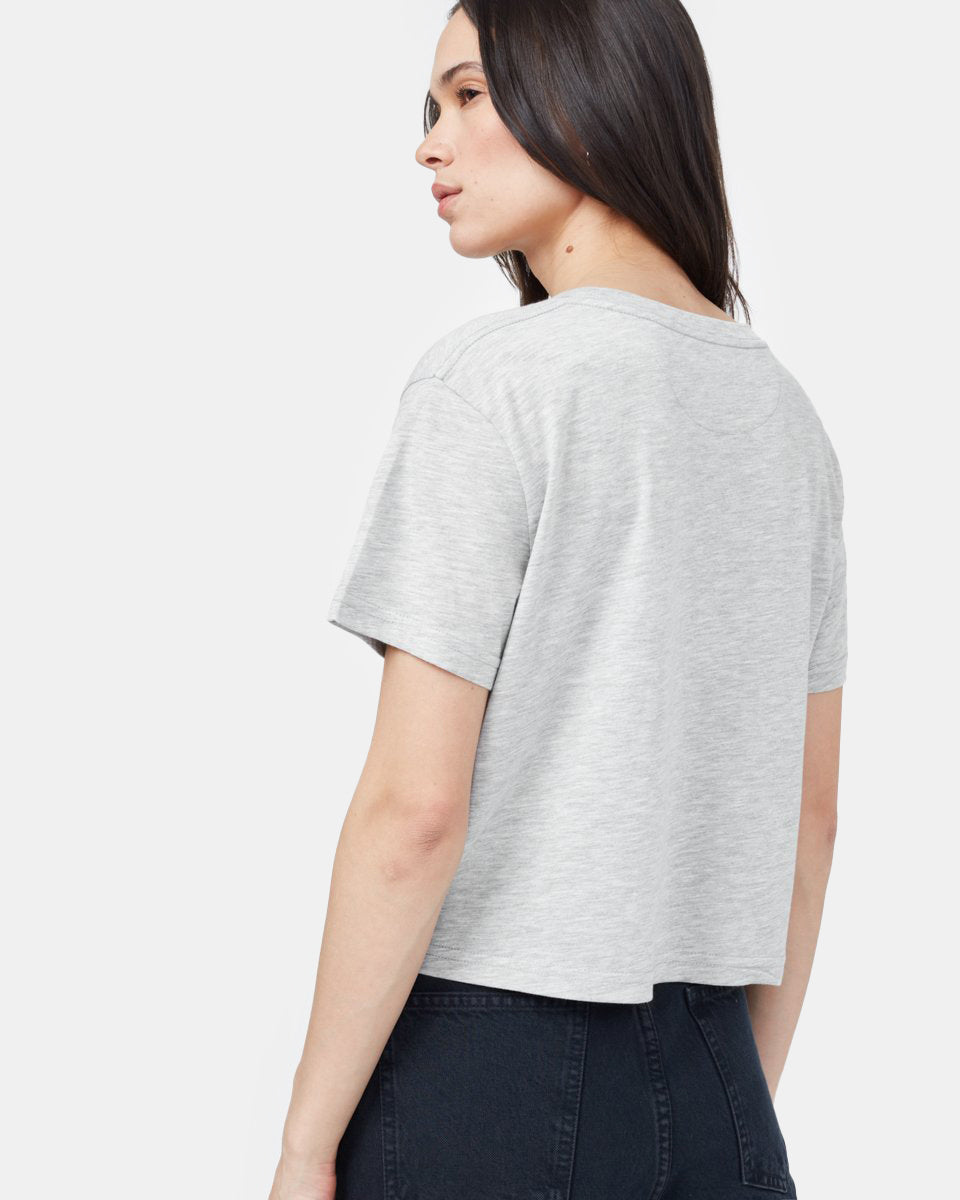 Tentree Golden Spruce Crop T-Shirt - Hi Rise Grey Heather